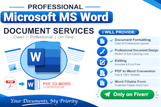 create, format, edit microsoft ms word document