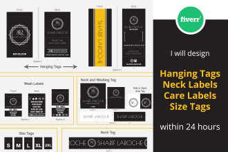 design hanging tags, neck labels, care label within 24 hours