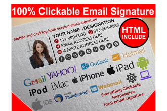 make HTML email signature, clickable email signature, perfectly