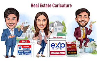do a real estate caricature,a realtor, a business caricature