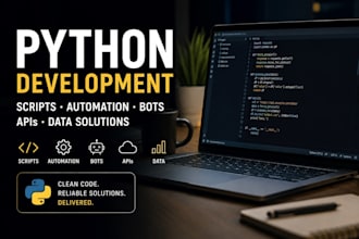 create python scripts, bots, apis and matplotlib projects
