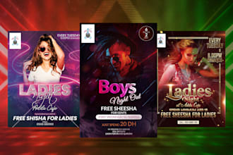 do party, event, club, fashion flyer or poster