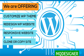 customize wordpres theme, redesign, clone, copy design