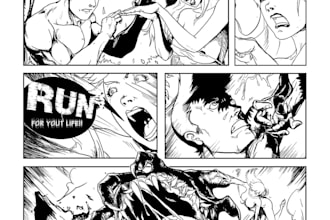 draw superhero  action comic