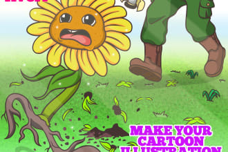draw amazing cartoon comic illustration