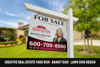 design creative real estate yard sign