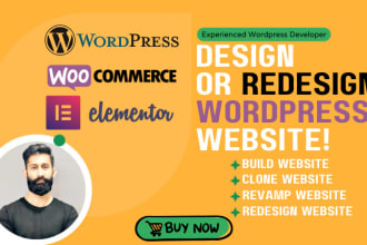 create wordpress ecommerce website or wordpress website design
