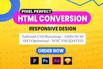 convert figma to html css psd xd to html tailwind css, bootstrap figma to react