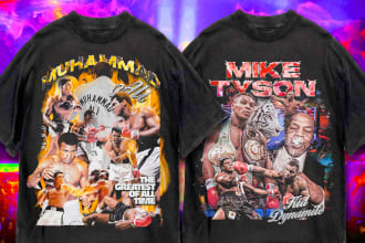 design a crazy vintage 90s bootleg boxer hoodie and t shirt