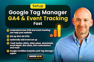 setup google tag manager, ga4 and event tracking fast