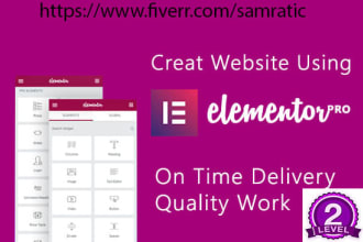 create responsive  wordpress website using elementor pro