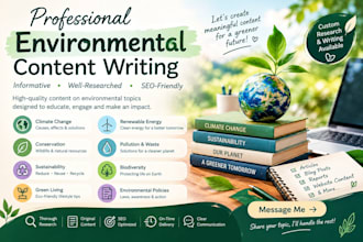 write well researched environmental content