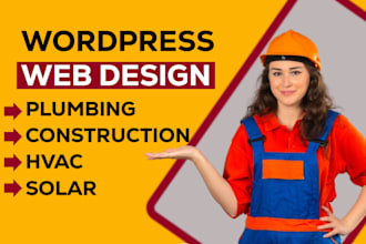 design construction, hvac, solar, handyman or plumbing website