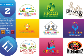 design preschool,childcare,day care,education,school logo