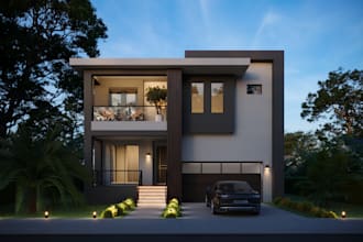 create high end 3d exterior for real estate