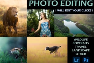 do wildlife and portrait lightroom and photoshop editing