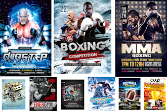 design boxing flyer, MMA, gym, basketball, any sports flyer