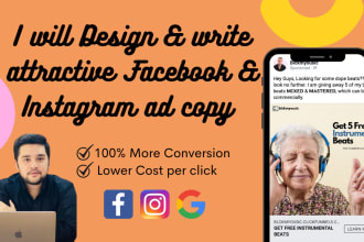 design attractive facebook instagram ad images and copy