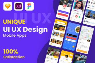 modern figma UI UX design for android, ios mobile app and web apps with wirefram