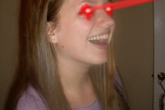 send you a picture of me with laser eyes of any color