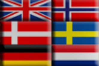 translate up to 1000 words between English, Norwegian, Danish, Swedish, German and Dutch