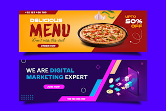 design web banner, header, slider, or fb cover image