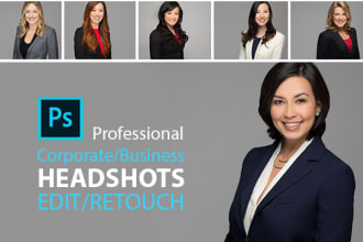 professionally retouch edit business headshots, portraits