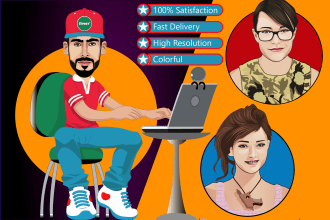 draw you into a realistic cartoon portrait