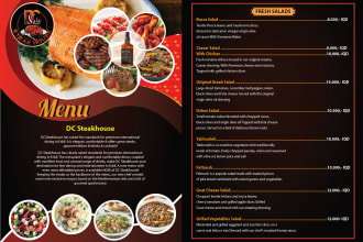 design restaurant menu card