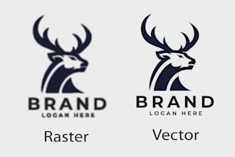 do vector tracing and image redraw with the conversion of logo to vector
