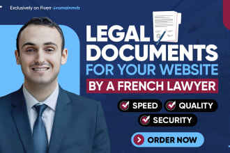 draft legal documents for websites gdpr, terms as your french contract lawyer