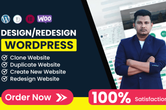 design clone or redesign website using elementor pro, beaver builder, or divi