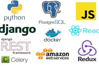 do django, flask,react js websites