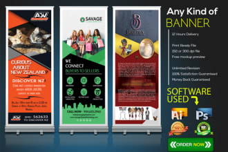 design creative roll up banner, retractable banner, standee