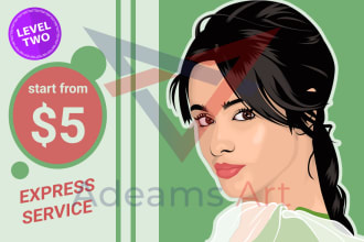 design awesome vector vexel art cartoon portrait