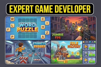 do reskin, develop 2d 3d unity mobile game development
