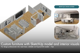 design furniture for interior projects in sketchup