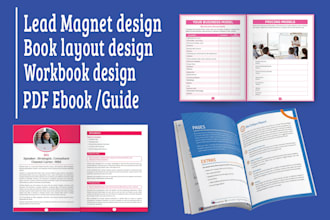 do workbook design, lead magnet, pdf, and book formatting