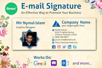 design eye catching responsive HTML email signature