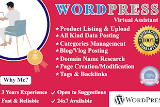 be your wp virtual assistant or data entry expert