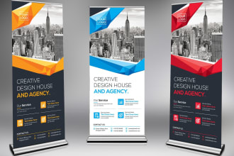 design eye catchy rollup, retractable, stand banner