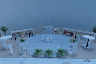 make 3d rendering of outdoor, informal and formal events