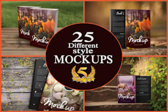 create amazing 3d book cover mockup in 25 different styles