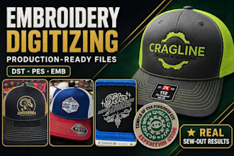 digitize your logo for embroidery into dst pes emb files