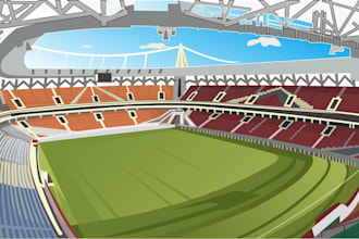 redraw landscape to cartoon vector