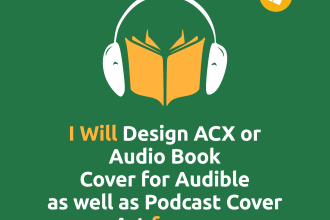 design acx or audio book cover for audible and social media carousel