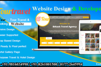 design tour travel, hotel and restaurant  website design