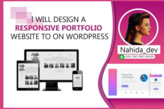 design a responsive portfolio website  on wordpress