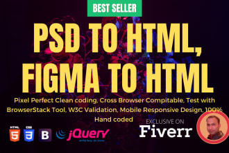 convert xd to html, figma to html,sketch to html, psd to html bootstrap