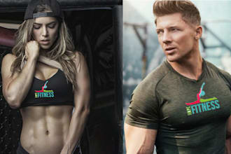 place your logo on fitness models male and female